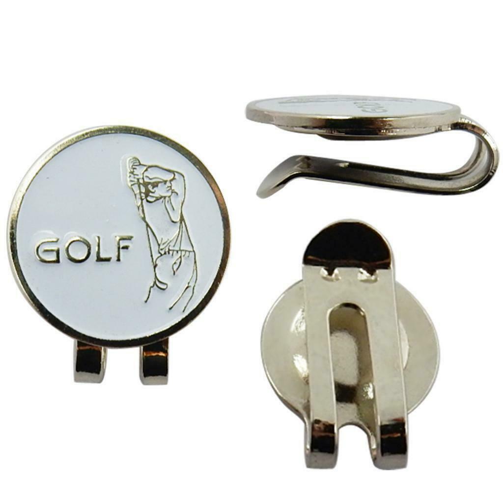 Sturdy Golfer Magnetic Hat Clip Golf Ball Marker for Golf   Visor, White