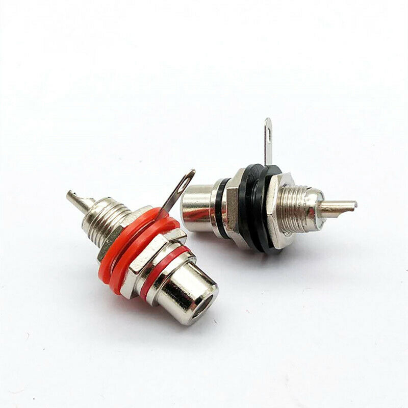 1pair Nickel Plated Speaker Terminal Audio Adapter RCA Phono Female Socke.l8