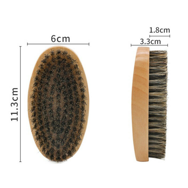 1pc Soft Boar Bristle Wood Beard Brush Hairdresser Shaving Tool Men Mustache Lt