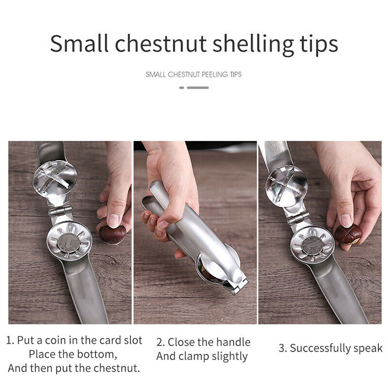 Stainless Steel Nut Cracker Opener Quick Chestnut Clip Walnut Pliers Nut ToolsSJ