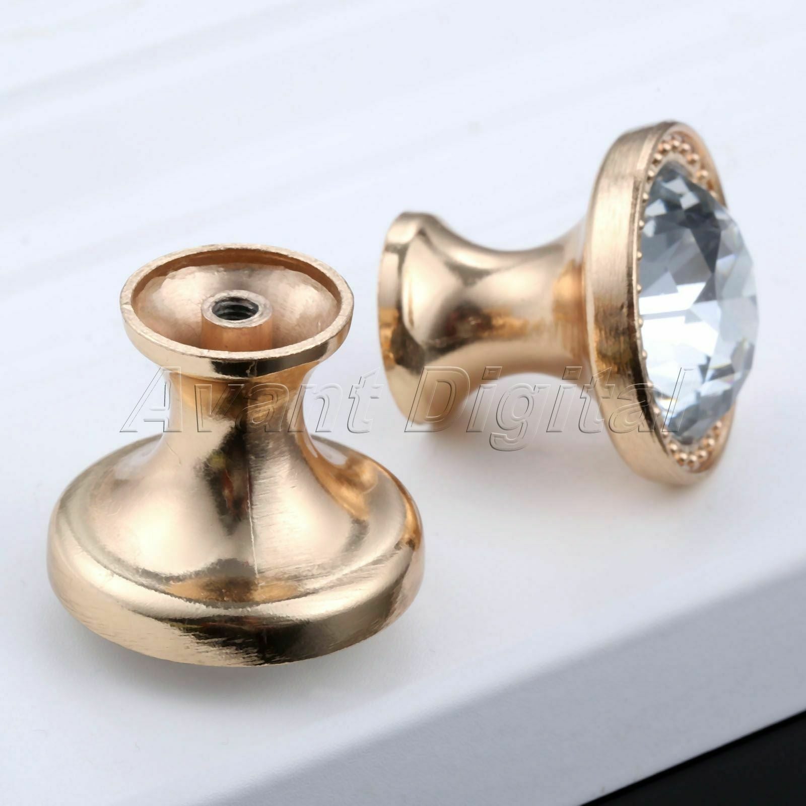 1Pc Diamond Shape Cabinet Crystal Glass Handles Door Cupboard Closet Pull Knobs
