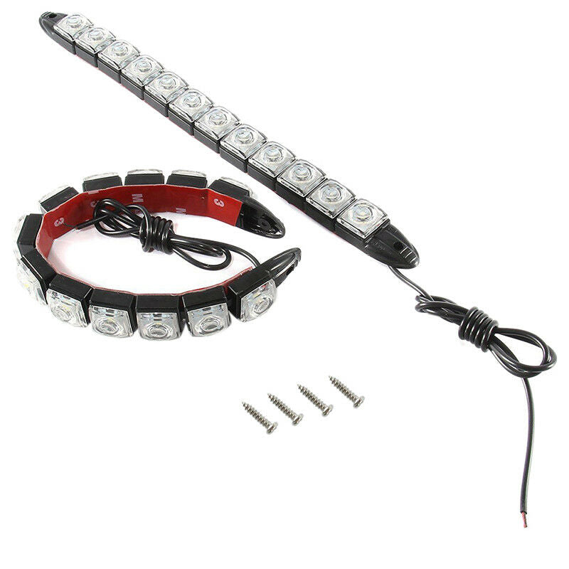 2xCar Flexible 12 LED DRL Daytime Running Light Driving Daylight Fog Light La BD