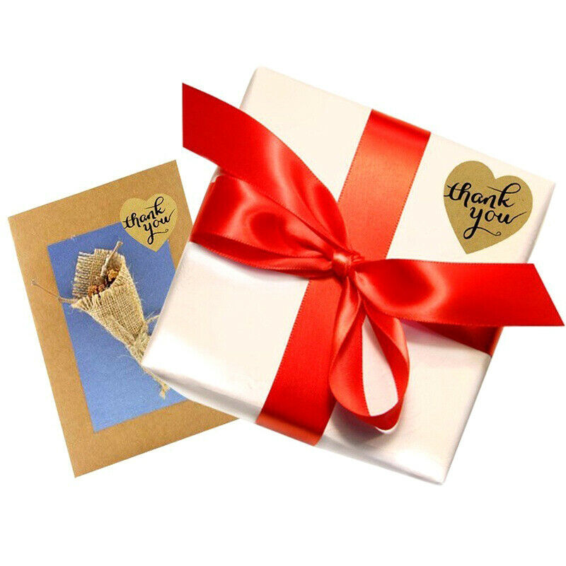 500pcs Heart thank you Stickers Cake Sealing Labels Gift Box Adhesive Sti.l8