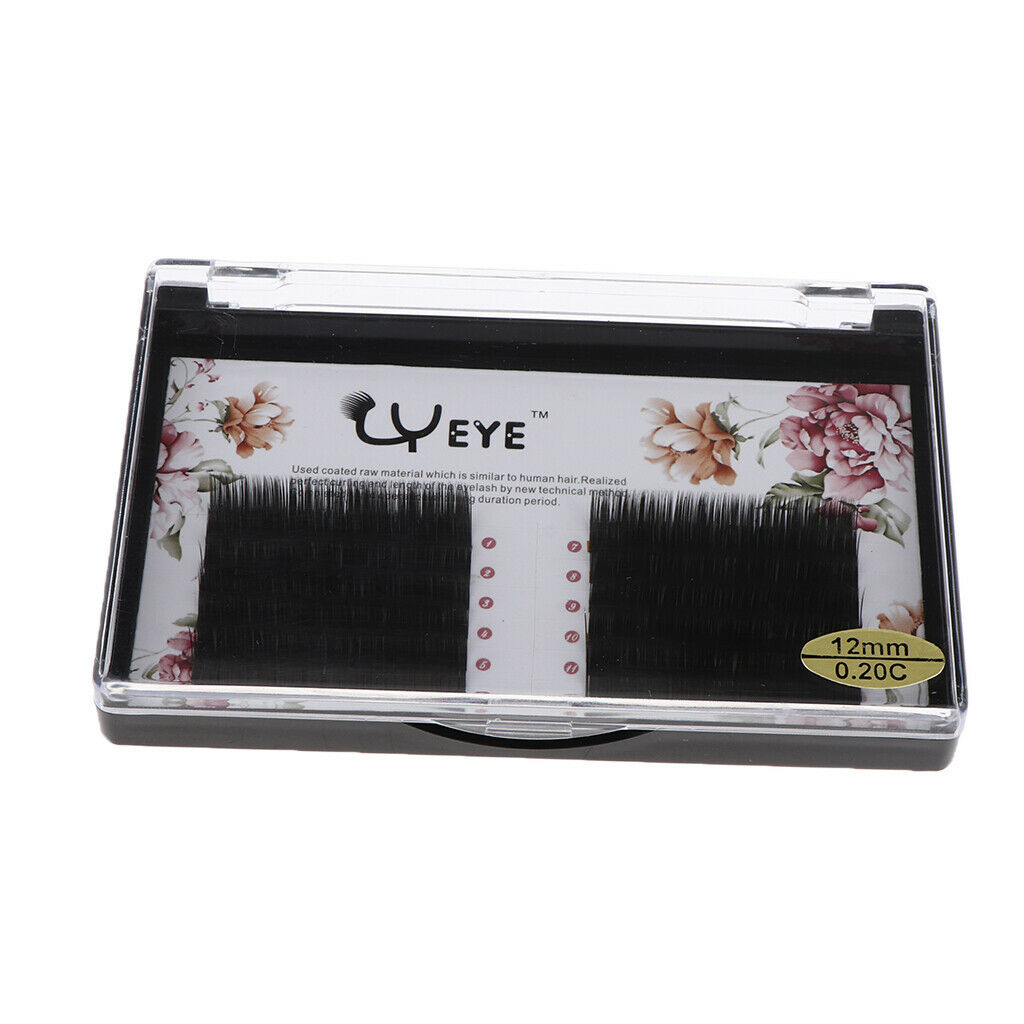 Black Soft False Eyelashes for Eyelash Extensions 0.20mm C Curl  12mm