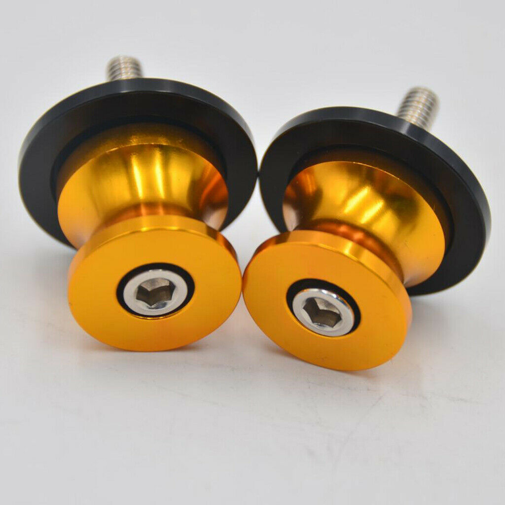 Pair 6mm Aluminum Swingarm Swing Arm Sliders Bobbins Screws For Motorcycle