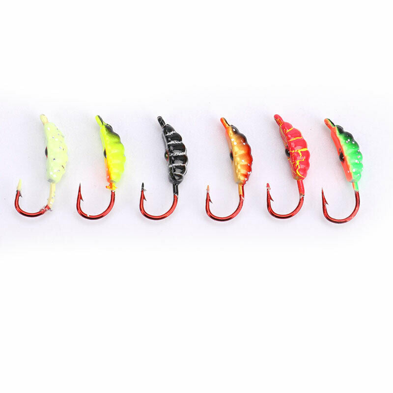 6Pcs/lot 23mm/1.5g Ice Fishing Lure Maggot Worm The New Metal Ba.l8