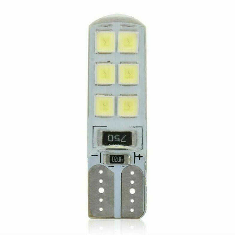 10x Xenon White T10 W5W 12-SMD 2835 LED Canbus Error Free Silica Light-B MLDFAU