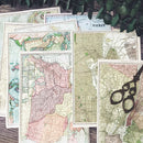 12x Retro Nautical Map Paper Pad Scrapbooking Card Album Background Decor Craft