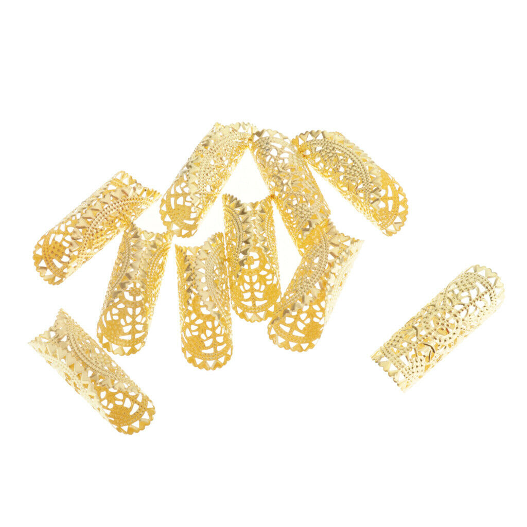10 Pieces Dreadlock Tubes Beads Hair Braids Rings Cuffs Necklace Pendants