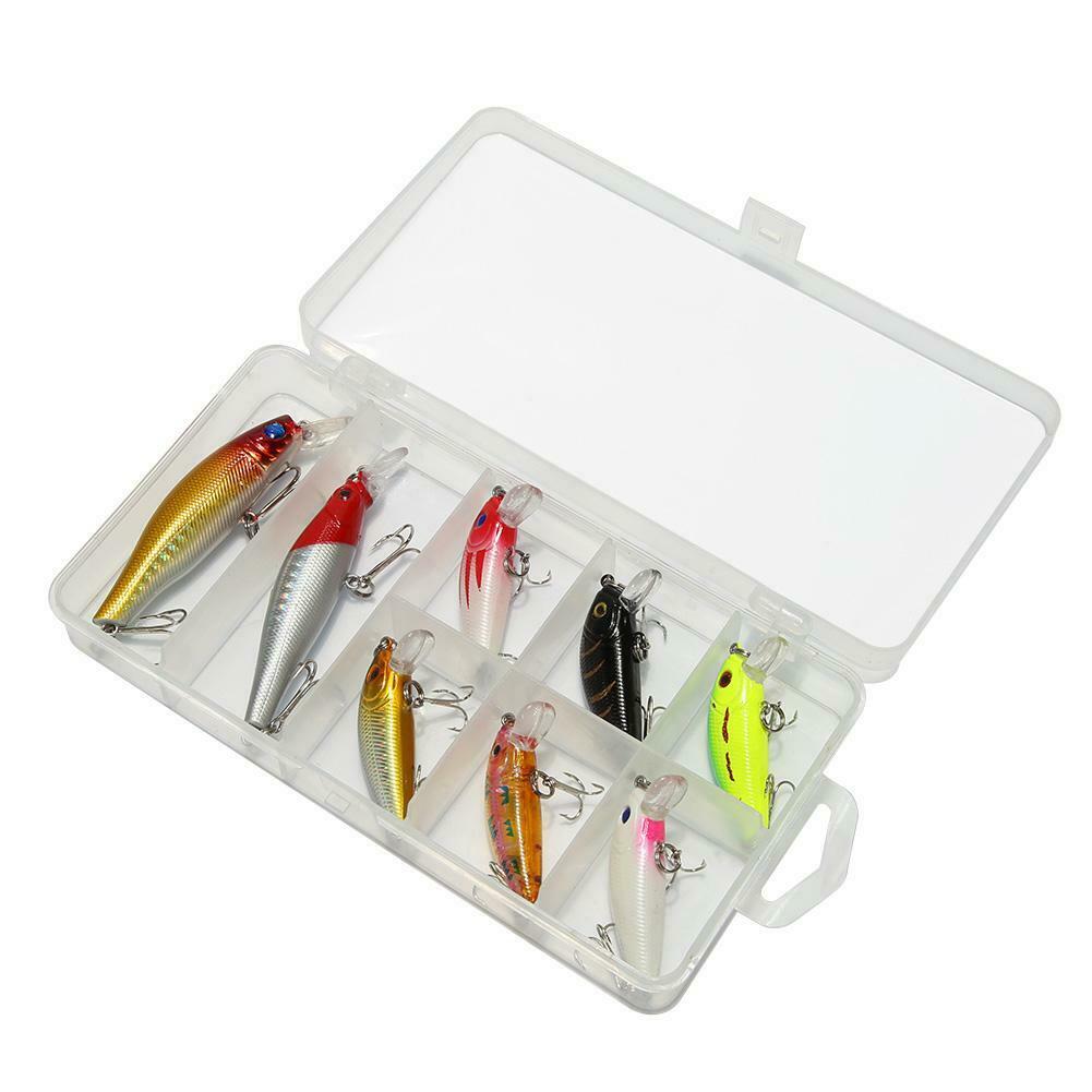 8pcs Minnow Fishing Lures 11cm Artificial Hard Bait Wobblers Crankbait Carp @