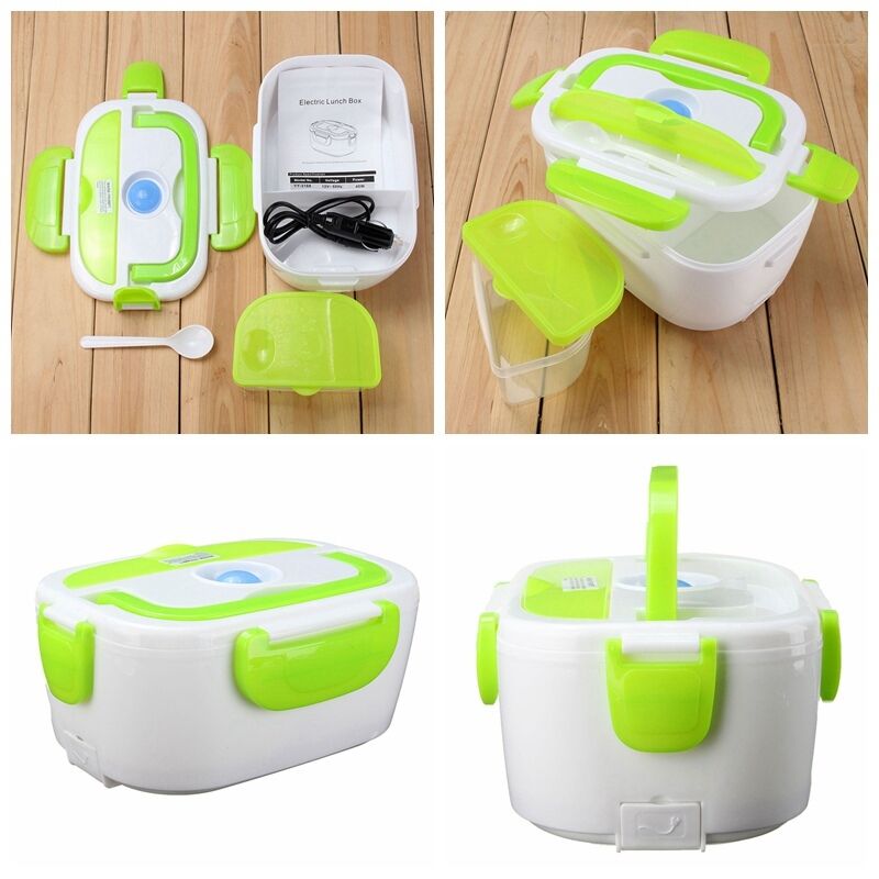 Portable 12V Car Plug Heating Lunch Box Electric Heated Bento Food Warmer 1.05L