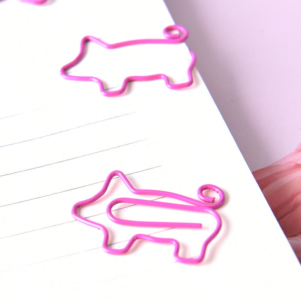 4x Pig Pink Bookmark Paper Clip School Office Supply Escolar Gift Stationery  Qx