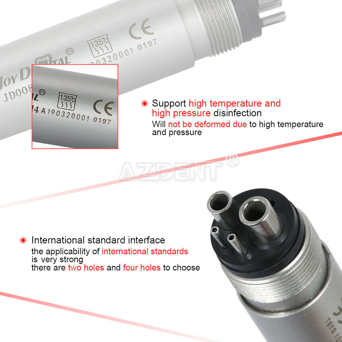 2X Dental E-generator LED High Speed ceramic Push Button 4 Spray  Handpiece