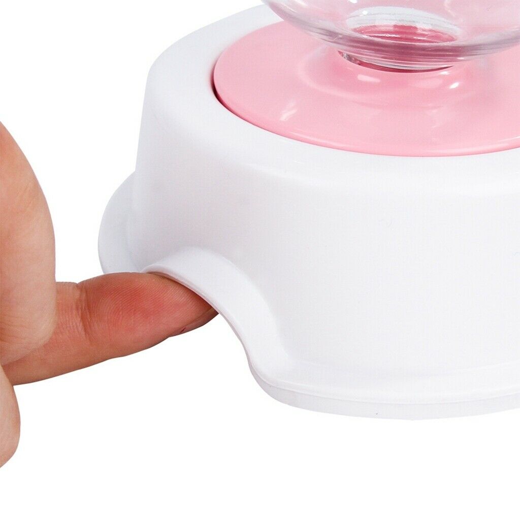Automatic Pet Dog Cat Rabbit Water Dispenser Dish Bowl Feeder Antiskid Pink