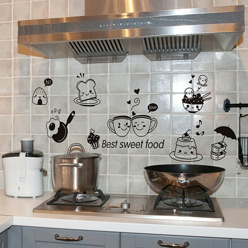 Fridge Coffee Stickers Removable Wall Stickers Room Wall Kitchen Stick .l8