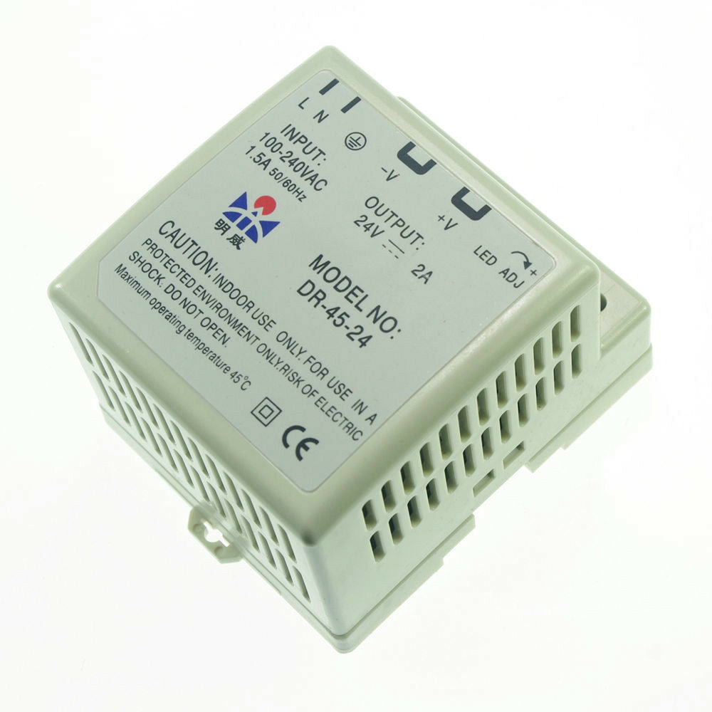 New 45W Din Rail Mounted 24VDC 2A Output Industrical Power supply Supplier
