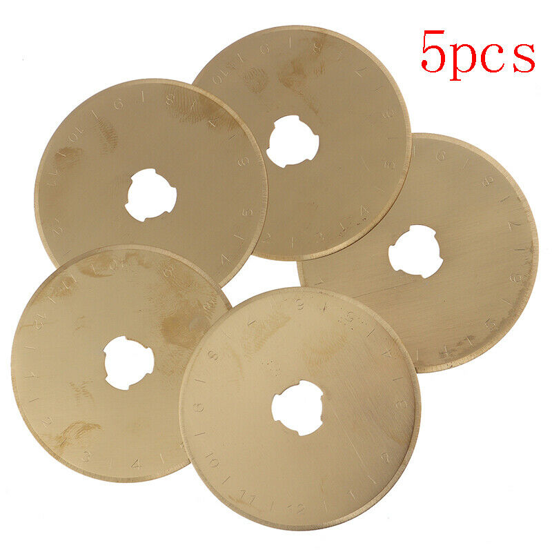 5pcs Titanium Coated 45mm Replacement Rotary Cutter Blades Set Sharpener SKS-7