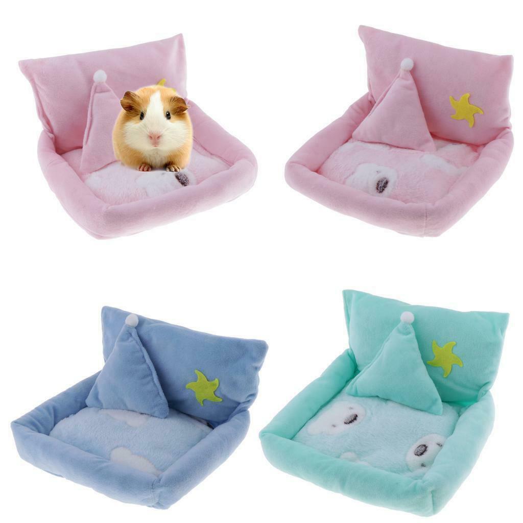 Small Pet Hamster Bed Plush Soft Nest Bedding Blanket Mattress Pink