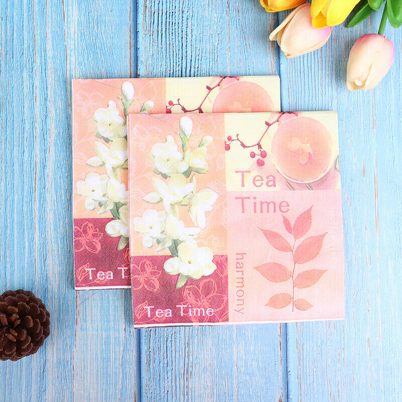 20PCS/pack Afternoon Tea Pattern Theme Paper Napkins Tissue Napkins Party SuppDD
