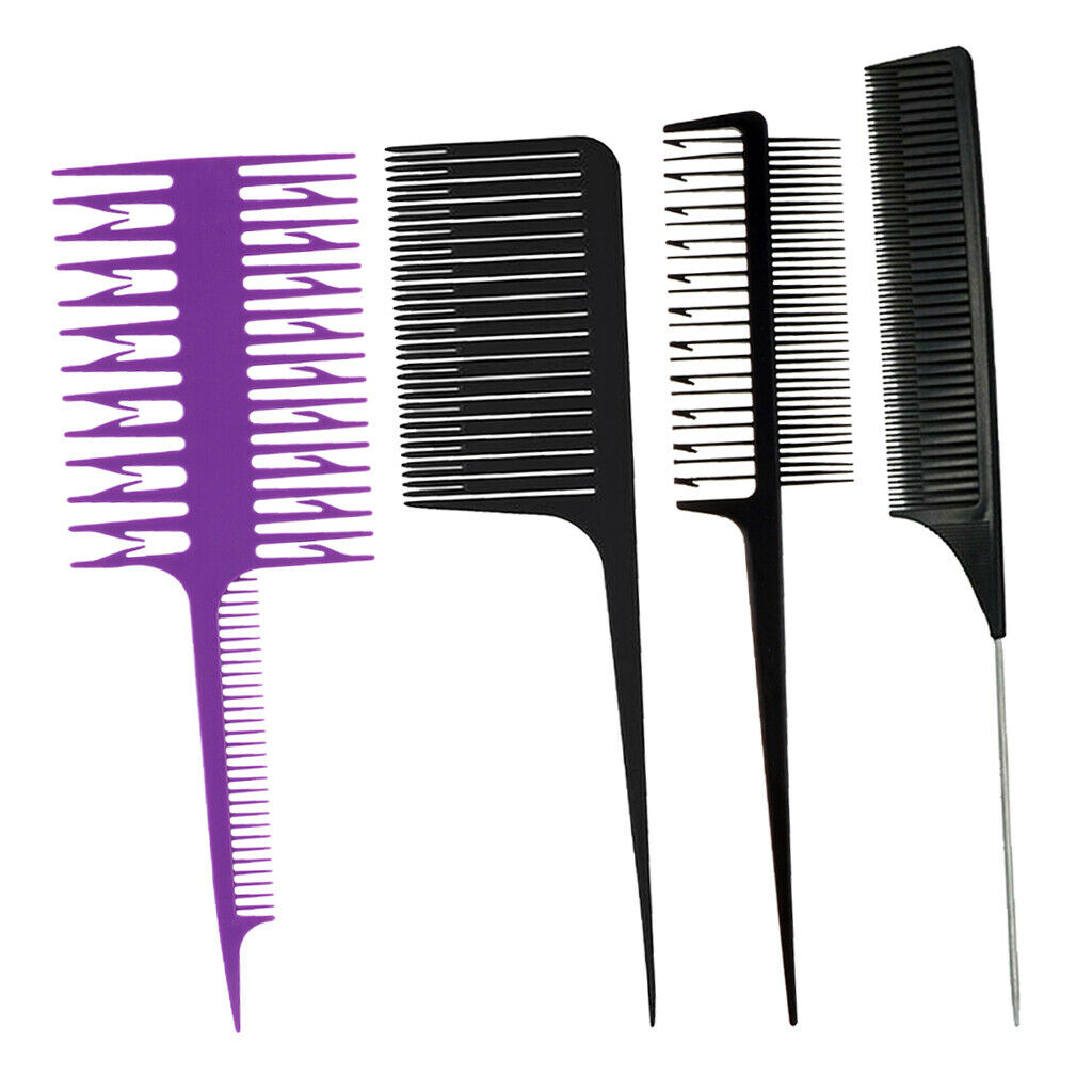 4Pcs Antistatic Weaving Comb Barber Highlight Balayage Sectioning Combs
