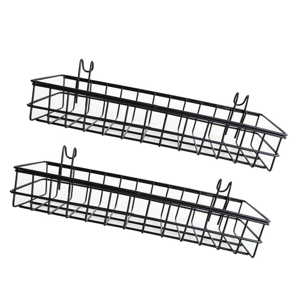 2 Pcs Iron Storage Basket Display Shelves Unit Bathroom Kitchen Home Decor