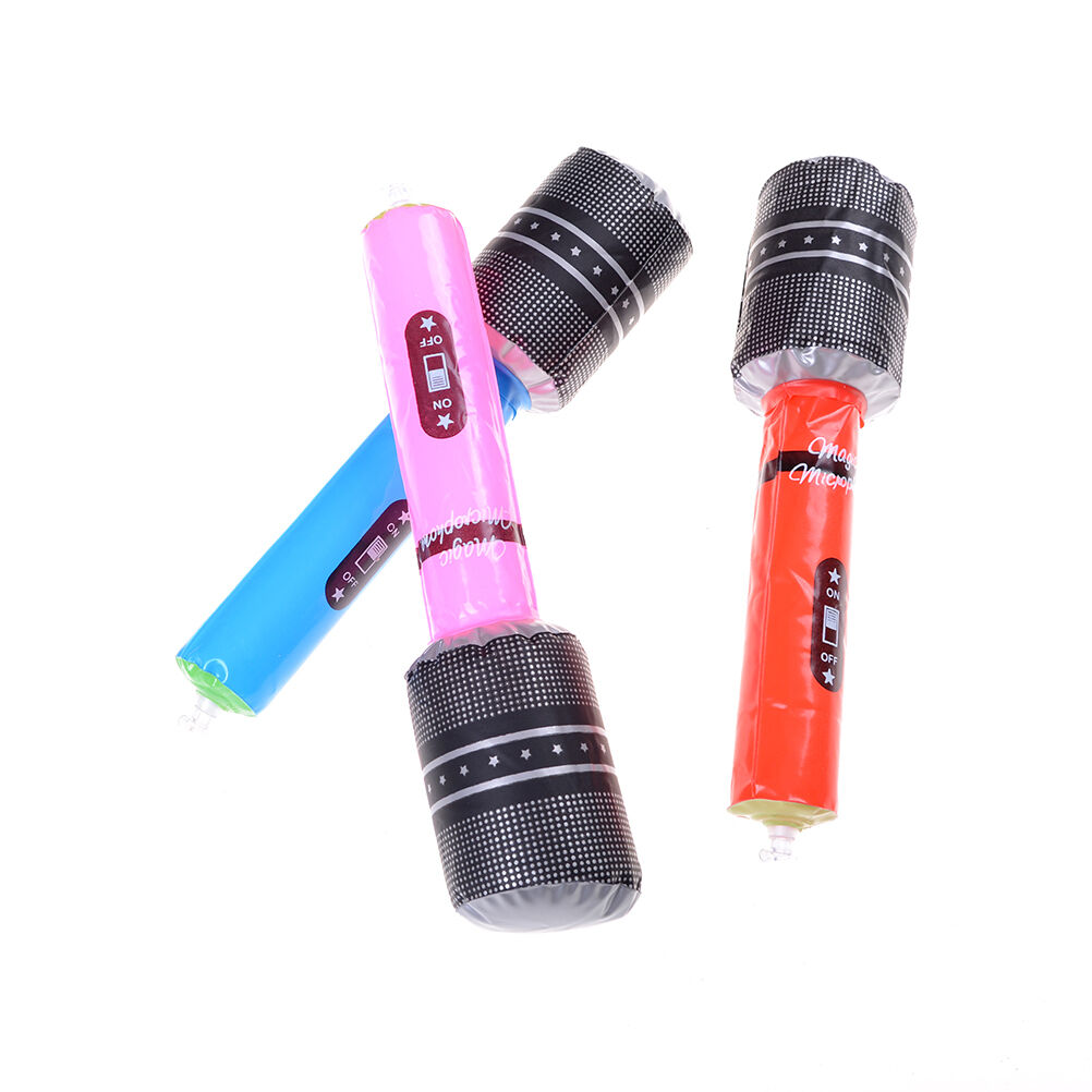 Fancy dress party Inflatable Microphone Blow Up Music Singing Rock Star To.l8