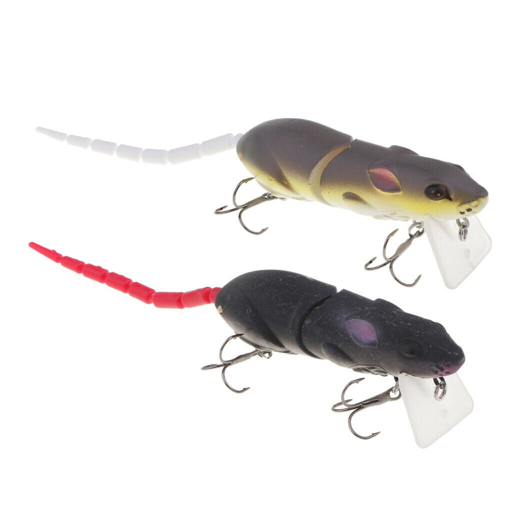 2pcs Vivid  Mice Rat Lures Topwater Fishing Lures Artificial Baits