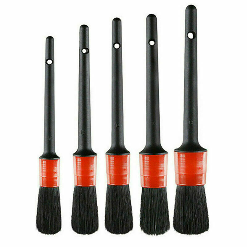 7pcs Car Detailing Brush Kit Boar Hair Vehicle Auto Wheel Clean Brush Set New