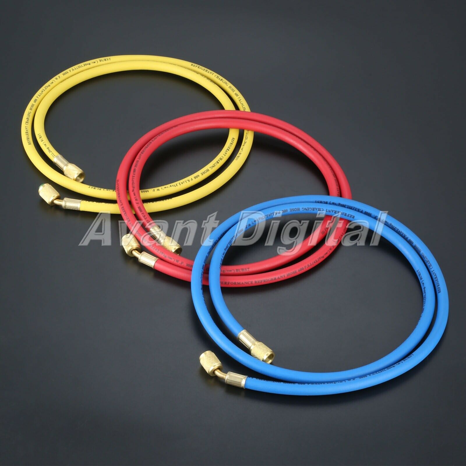 Car HVAC Manifold Gauge AC Refrigeration Test w/5ft Charging Hoses R134a R22