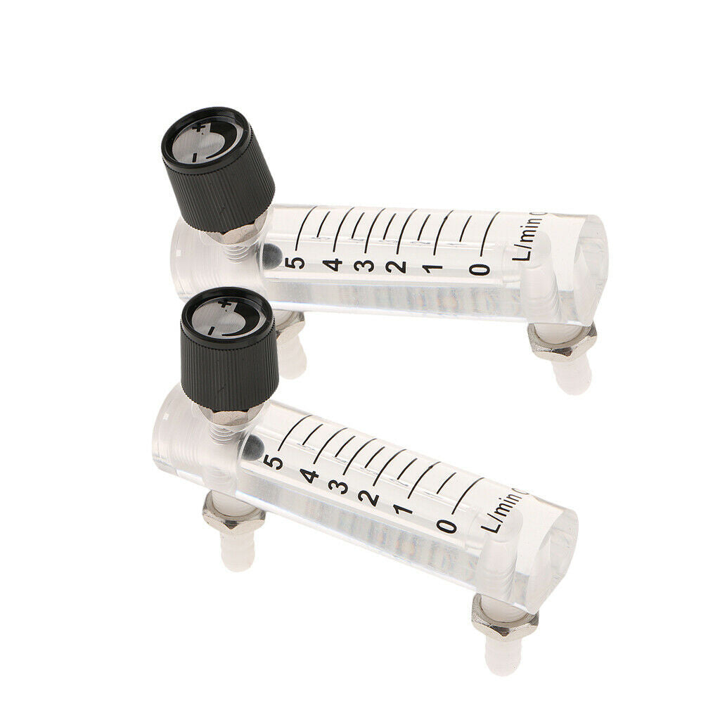 2Pcs Household 1-10LPM Oxygen Gas Air Flow Meter w/ Valve Lightweight Home