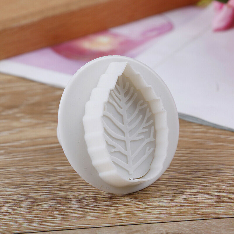 3pcs Cake Rose Leaf shaped mold Plunger Fondant Decorating Cake Cutter To.l8