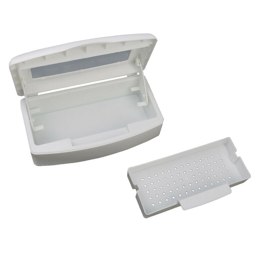 White Nail Art Tool Clean Sterilizing Tray Box Implement Sterilizer Case