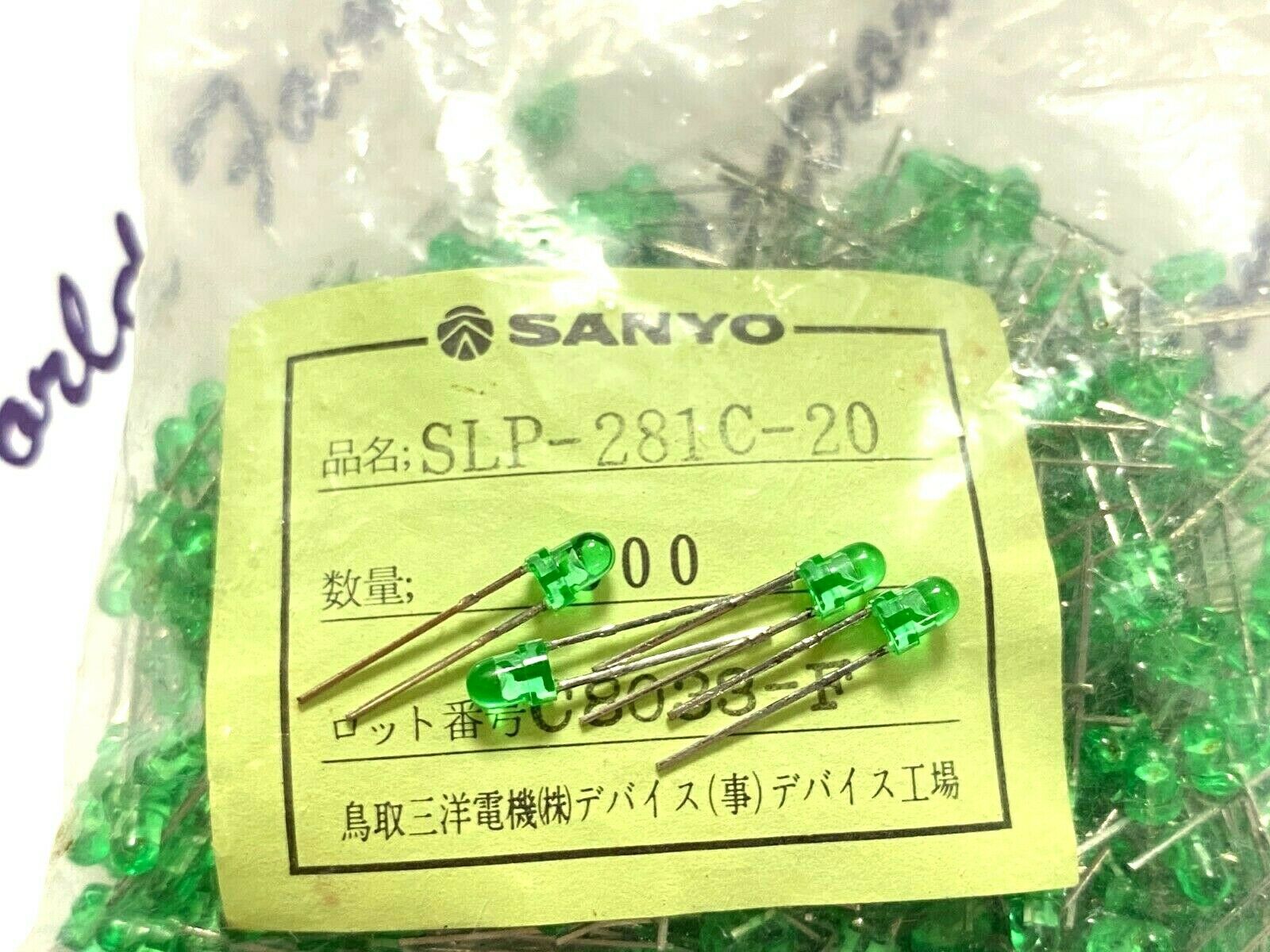 50pcs - SAYNO SLP-281C-20 pitch:2.5mm Green contact type LED lamp