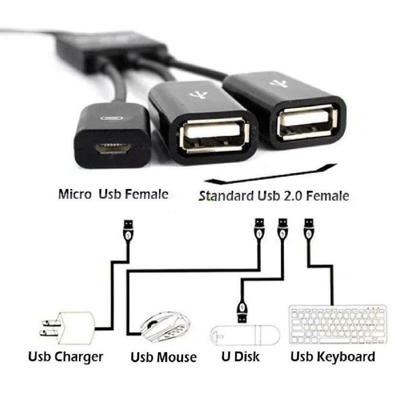 3 in 1 Fast USB Hub Cable Phone Charging Cord Multi Function 3 Ports Universal