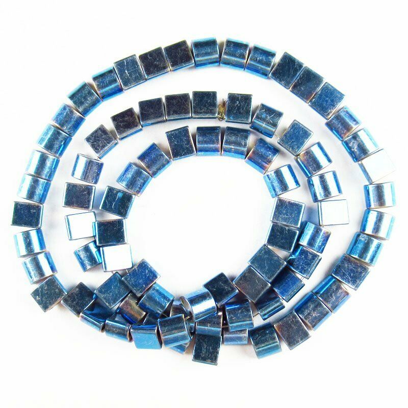 6x5x3mm Blue Hematite Half Ellipse Pendant Loose Bead 15.5 inch 24g A-426TS