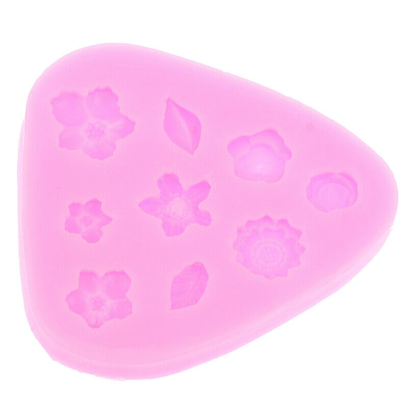 Cartoon Flower & Leaf Silicone Fondant Soap Cake Mold Cupcake Baking Tool.l8