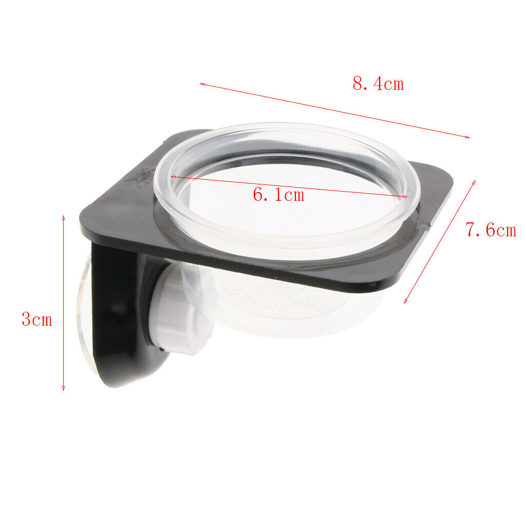 4Pcs Suction Mini Worm Dish Reptile Gecko Ledge Feeder Corner Space Saving