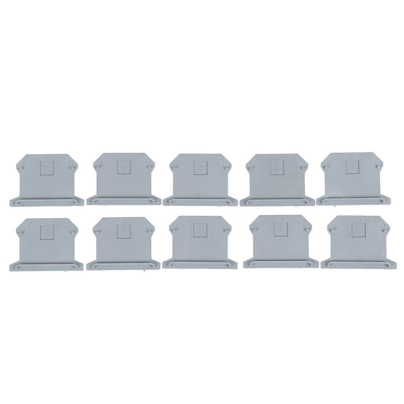 10Pcs D-UK2.5/10 2.5B Terminal Block End Cover Plate Din Rail Terminal E GvJ Fx