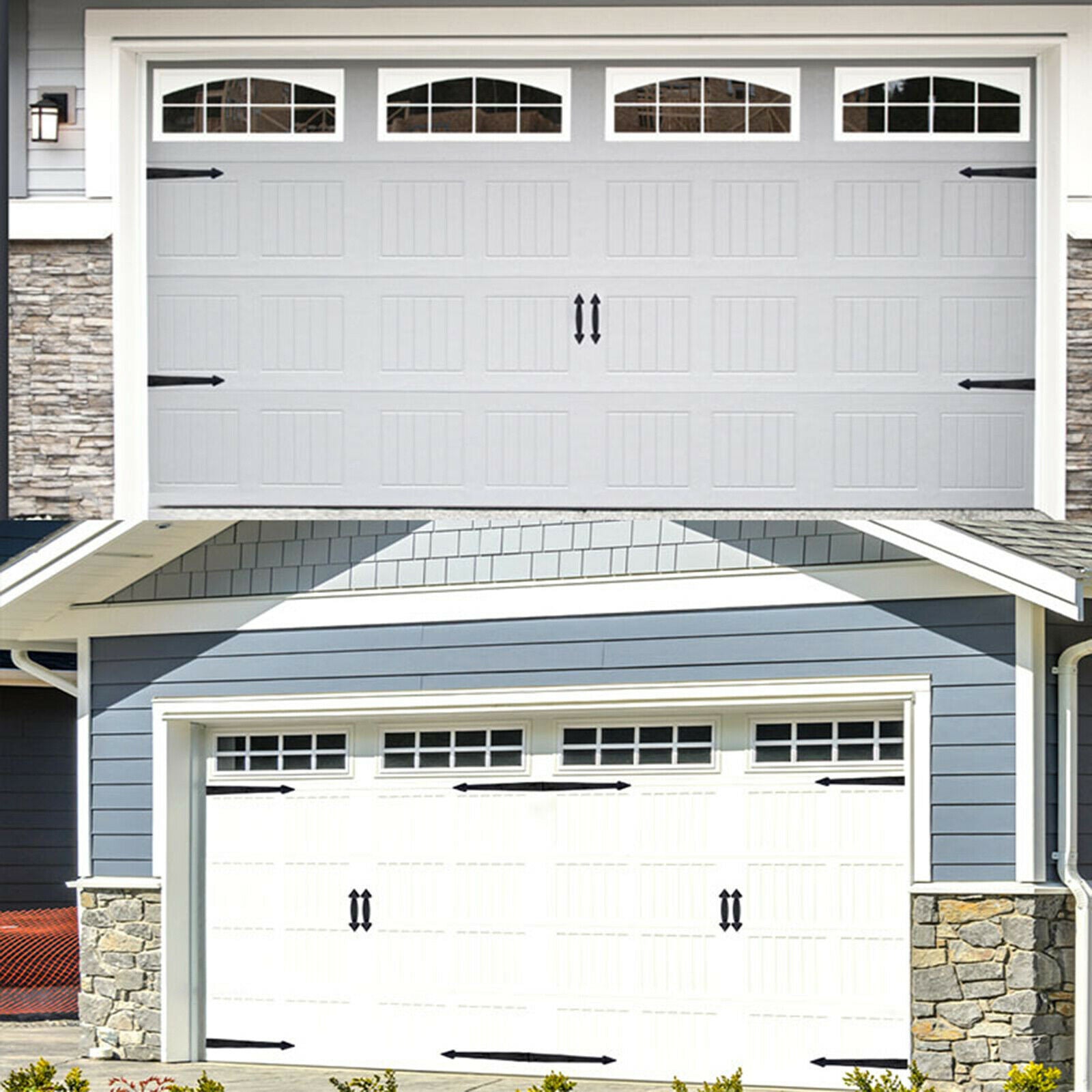 6Pcs Magnetic Garage Door Carriage Hinges + Handle Kit Home Garden Tool