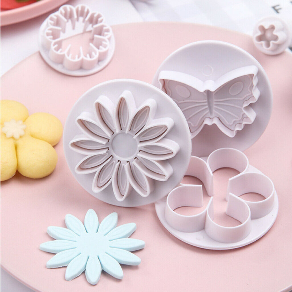 33x Fondant Cake Cookie Biscuit Plunger Cutter Leaf Butterfly Shape Mold
