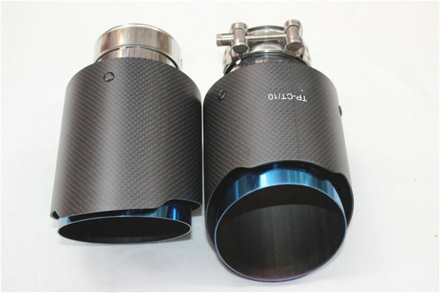 63mm-101mm Exhaust Tip Muffler Pipe Carbon Fiber 63mm-101mm Gloss Matte Random