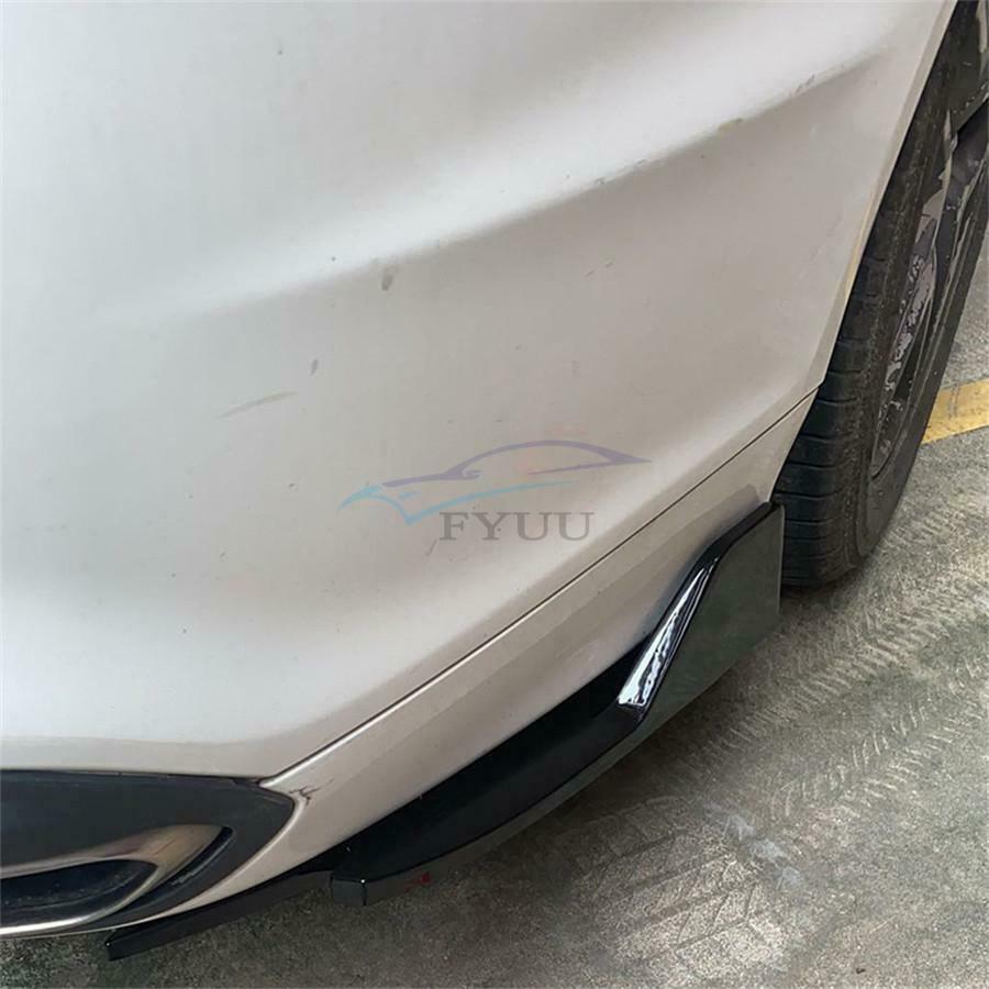 2PCS Carbon Fiber Car Bumper Spoiler Rear Lip Angle Splitter Body Side Skirt