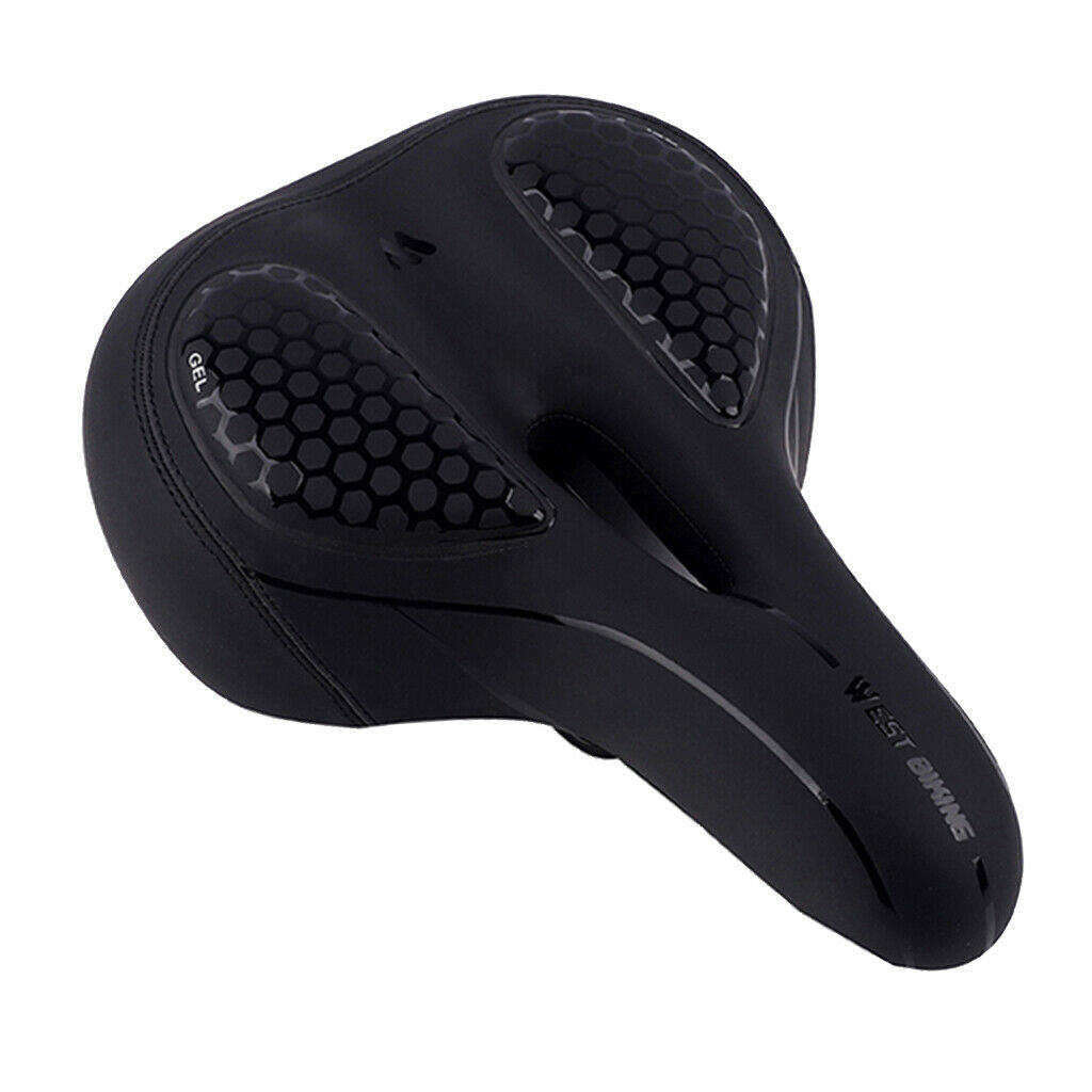 Bicycle Front Seat Cushion Bike Seat with Waterproof Back Taillight Black