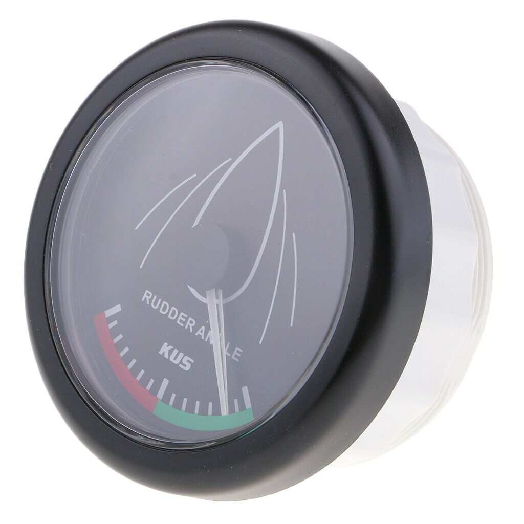 12V/24V Rudder Angle Indicator Gauge 52mm 2" Black for Boat Marine