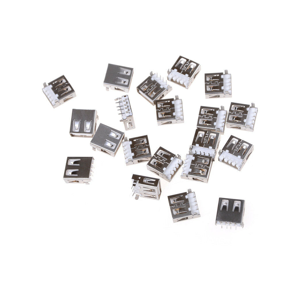 20pcs/lot USB 2.0 4Pin A Type Female Socket Connector G54 2 feet 90 degree Qx