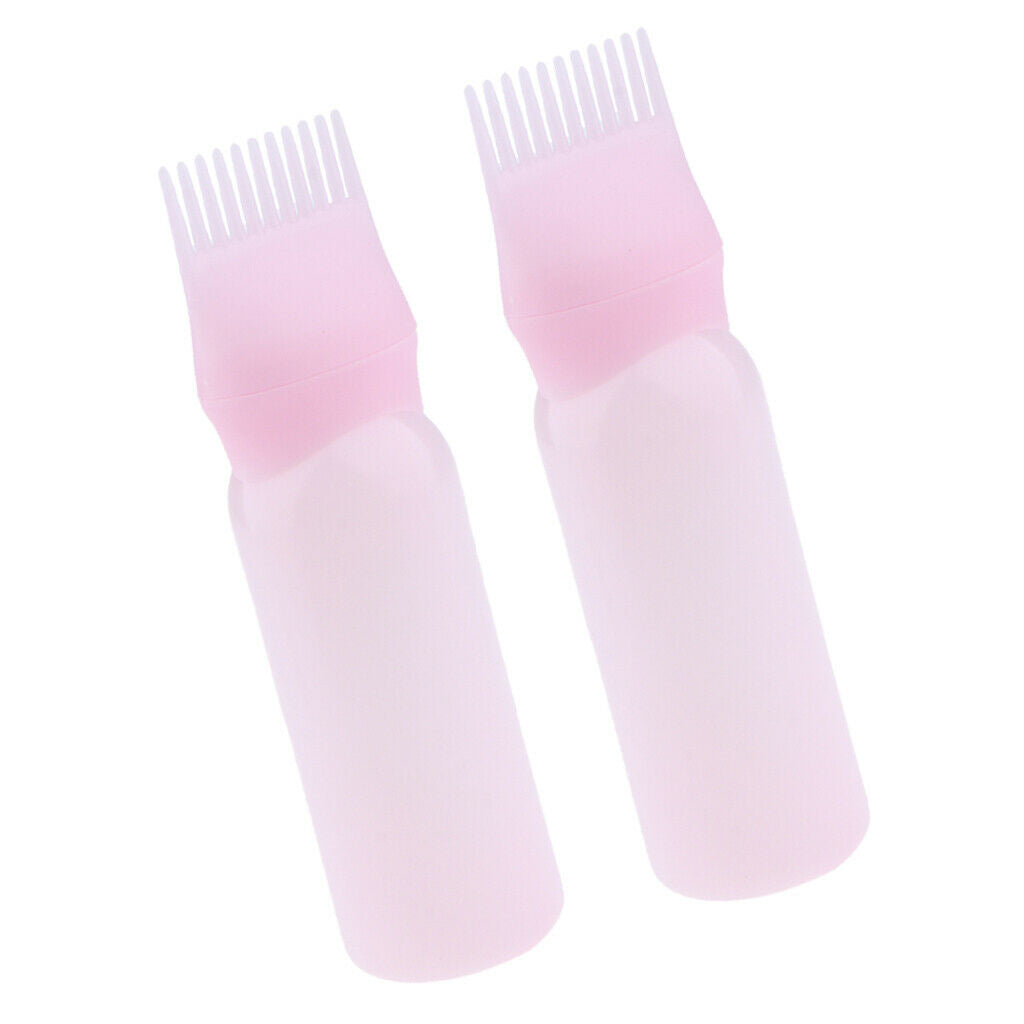 2pcs Empty Hair Dye Applicator Dispensing Brush Salon Coloring Bottles 60ml