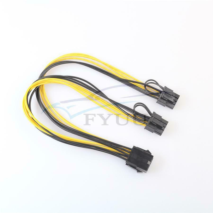 10Pcs PCI-Express PCIE 8 Pin to Dual 8 (6+2) Pin Adapter Power Supply Cable 30cm