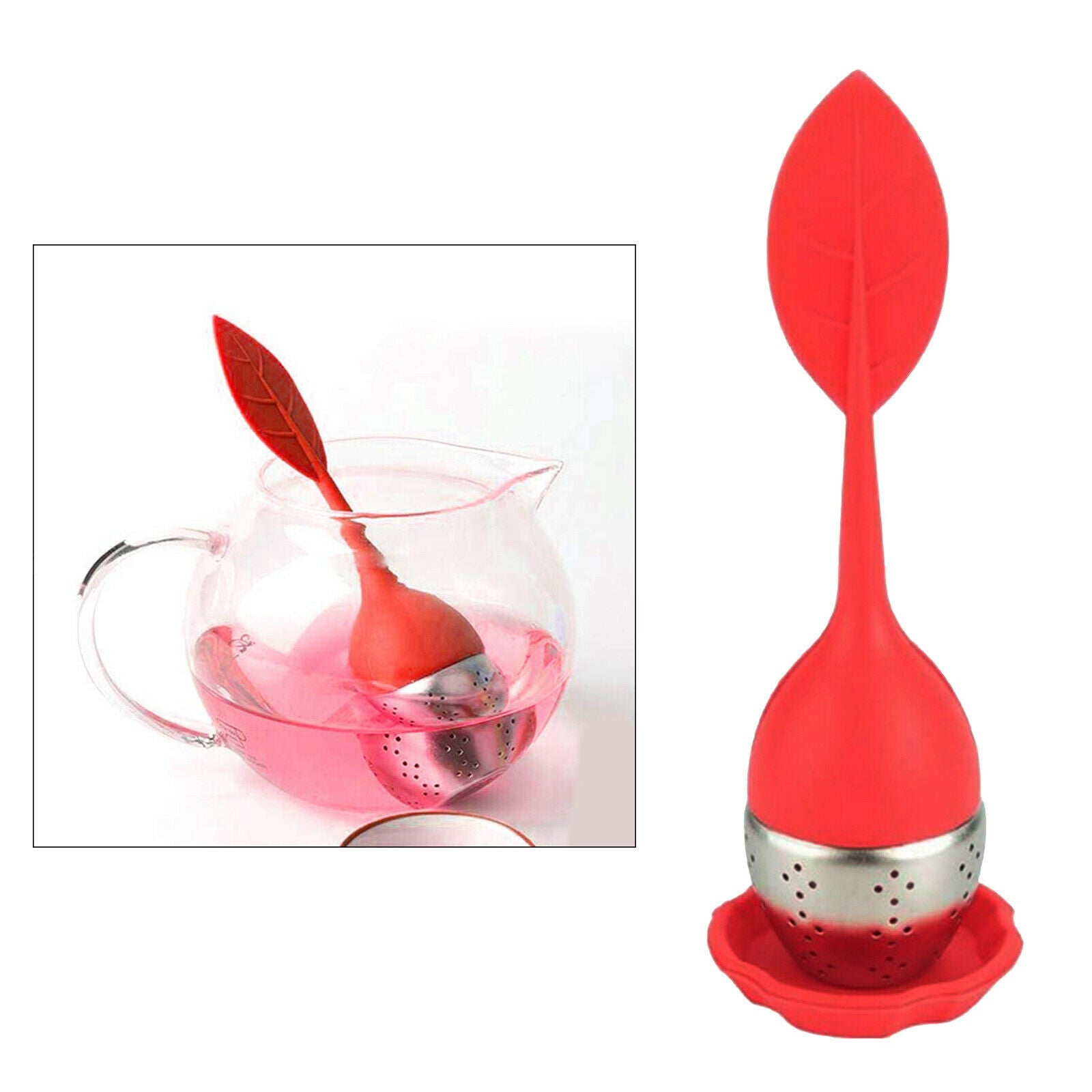 Silicone Tea Strainer Loose Tea Steeper Tea Infuser Balls Tea Strainers Red