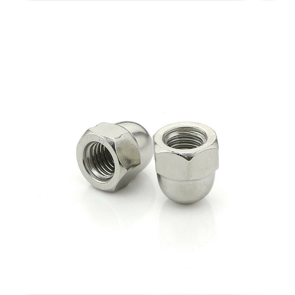 10Pcs Stainless Steel Dome   Hex Nuts Metric Bolt Screws Lock Fastener M6