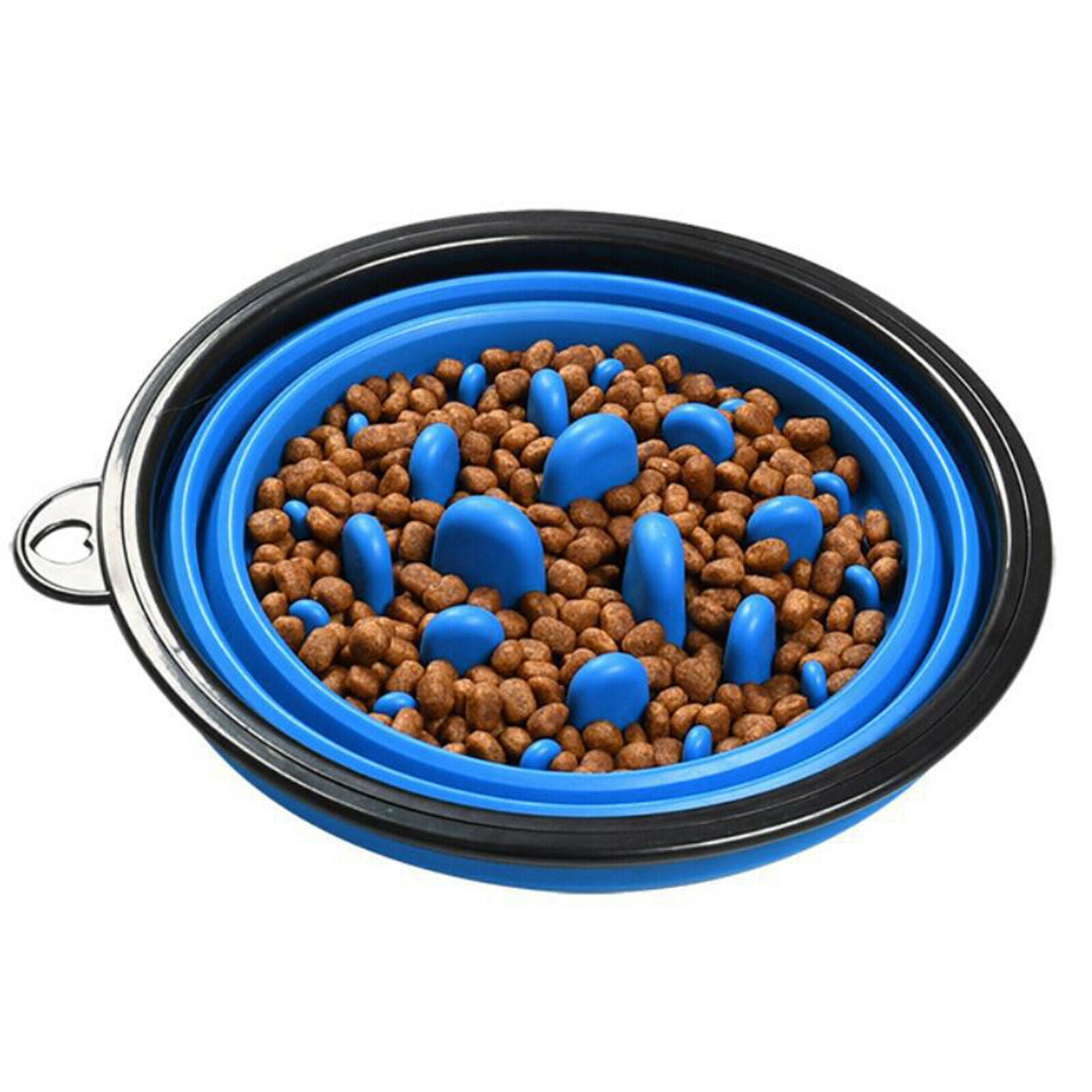 Dog Slow Feeder Bowl Travel Water Bowl Bloat Prevent Anti Gulping Blue